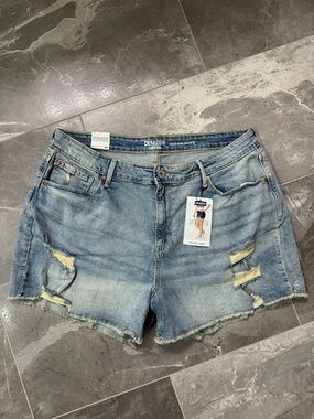 Denizen from Levi's Women’s Light Blue Distressed Denim Shorts